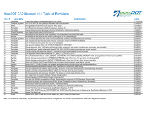 MassDOT CAD Standard  r4.1 Table of Revisions  Rev. # Category Description