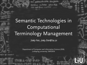 LiU Semantic Technologies in Computational Terminology Management
