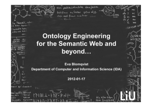Ontology Engineering for the Semantic Web and beyond…