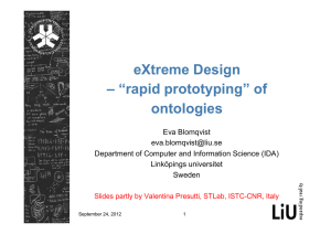eXtreme Design – “rapid prototyping” of ontologies