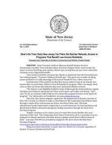 State of New Jersey Department of the Treasury