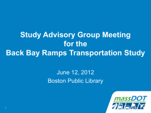 Study Advisory Group Meeting for the Back Bay Ramps Transportation Study
