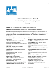 I-91 Viaduct Study Working Group Meeting #1 Summary