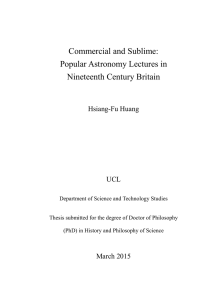 Commercial and Sublime: Popular Astronomy Lectures in Nineteenth Century Britain Hsiang-Fu Huang