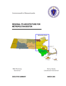 REGIONAL ITS ARCHITECTURE FOR METROPOLITAN BOSTON Commonwealth of Massachusetts