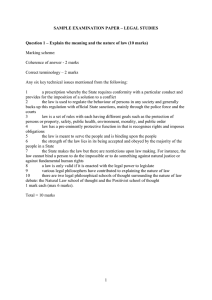 SAMPLE EXAMINATION PAPER – LEGAL STUDIES