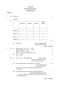 May 2010 SEC Chemistry Paper 1 Marking Scheme Section A