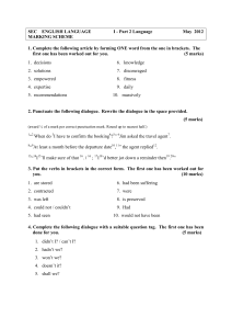 SEC    ENGLISH LANGUAGE MARKING SCHEME