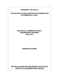 UNIVERSITY OF MALTA THE MATRICULATION CERTIFICATE EXAMINATION INTERMEDIATE LEVEL GRAPHICAL COMMUNICATION &amp;