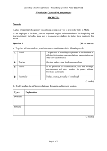 Hospitality Controlled Assessment