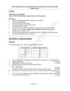 Directions to Candidates