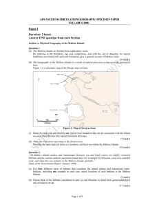 ADVANCED MATRICULATION GEOGRAPHY: SPECIMEN PAPER SYLLABUS: 2008 – Paper I Duration: 2 hours