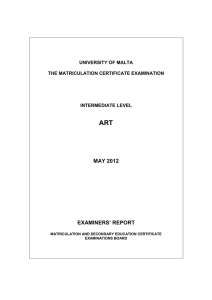 ART  MAY 2012 EXAMINERS’ REPORT