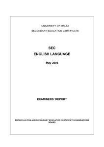 SEC ENGLISH LANGUAGE May 2006