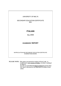 ITALIAN 2006 REPORT