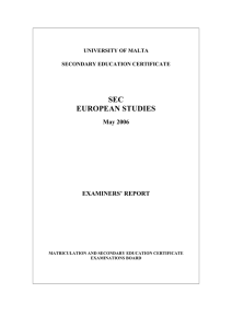 SEC EUROPEAN STUDIES May 2006