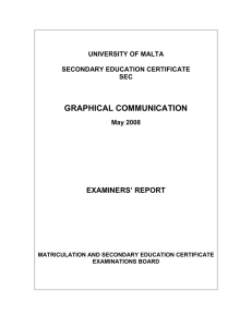 GRAPHICAL COMMUNICATION EXAMINERS’ REPORT UNIVERSITY OF MALTA