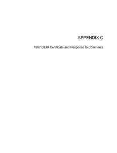 APPENDIX C 1997 GEIR Certificate and Response to Comments