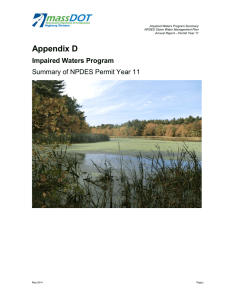 Appendix D Impaired Waters Program Summary of NPDES Permit Year 11