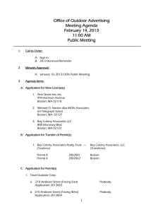 Office of Outdoor Advertising Meeting Agenda February 14, 2013 11:00 AM