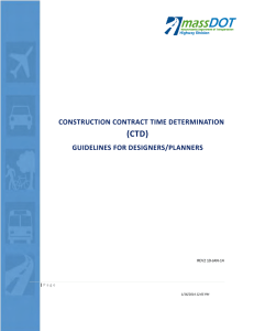 (CTD) CONSTRUCTION CONTRACT TIME DETERMINATION GUIDELINES FOR DESIGNERS/PLANNERS