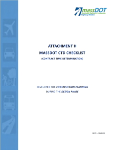 ATTACHMENT H MASSDOT CTD CHECKLIST (CONTRACT TIME DETERMINATION)