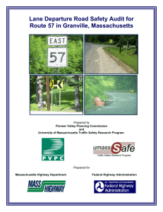 Lane Departure Road Safety Audit for Route 57 in Granville, Massachusetts