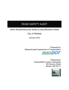 ROAD SAFETY AUDIT  North Street/Wahconah Street (Lower)/Burbank Street City of Pittsfield