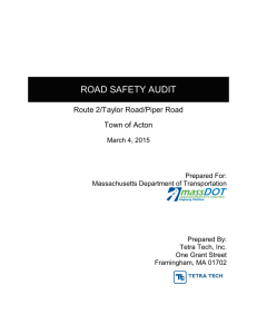ROAD SAFETY AUDIT Route 2/Taylor Road/Piper Road Town of Acton
