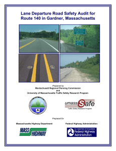 Lane Departure Road Safety Audit for Route 140 in Gardner, Massachusetts