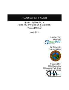 ROAD SAFETY AUDIT Route 16 (Main St.) at Town of Milford