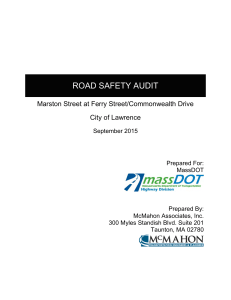 ROAD SAFETY AUDIT  Marston Street at Ferry Street/Commonwealth Drive City of Lawrence