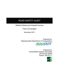 ROAD SAFETY AUDIT Bedford Street and Hartwell Avenue Town of Lexington