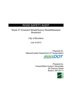 ROAD SAFETY AUDIT  Route 27 (Crescent Street)/Quincy Street/Massasoit Boulevard