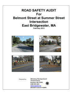 ROAD SAFETY AUDIT For Belmont Street at Summer Street Intersection
