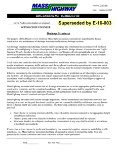 Superseded by E-16-003 ENGINEERING DIRECTIVE Drainage Structures