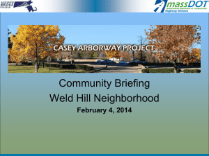 Community Briefing Weld Hill Neighborhood February 4, 2014