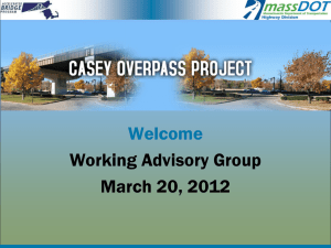 Welcome Working Advisory Group March 20, 2012