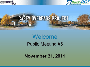 Welcome Public Meeting #5 November 21, 2011