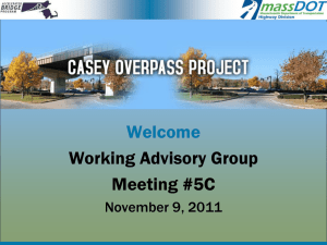 Welcome Working Advisory Group Meeting #5C November 9, 2011