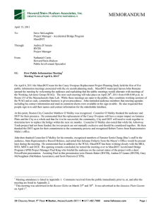 MEMORANDUM  Howard/Stein-Hudson Associates, Inc.