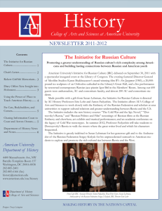 History NEWSLETTER 2011-2012 College of  Arts and Sciences at American University