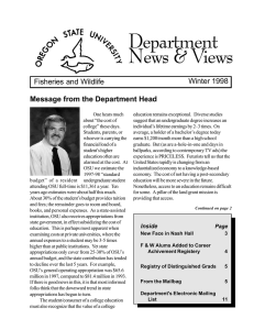 Department News &amp; Views Winter 1998 Fisheries and Wildlife