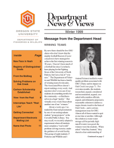 Department News &amp; Views Winter 1999 Message from the Department Head