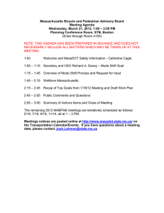 Massachusetts Bicycle and Pedestrian Advisory Board Meeting Agenda – 3:00 PM