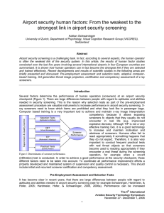 Airport security human factors: From the weakest to the  Adrian Schwaninger