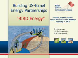 “BIRD Energy” Building US-Israel Energy Partnerships