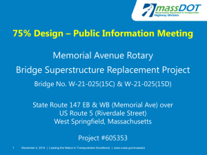 75% Design – Public Information Meeting Memorial Avenue Rotary