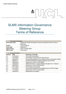 SLMS Information Governance Steering Group Terms of Reference