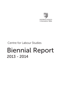 Biennial Report 2013 - 2014 Centre for Labour Studies